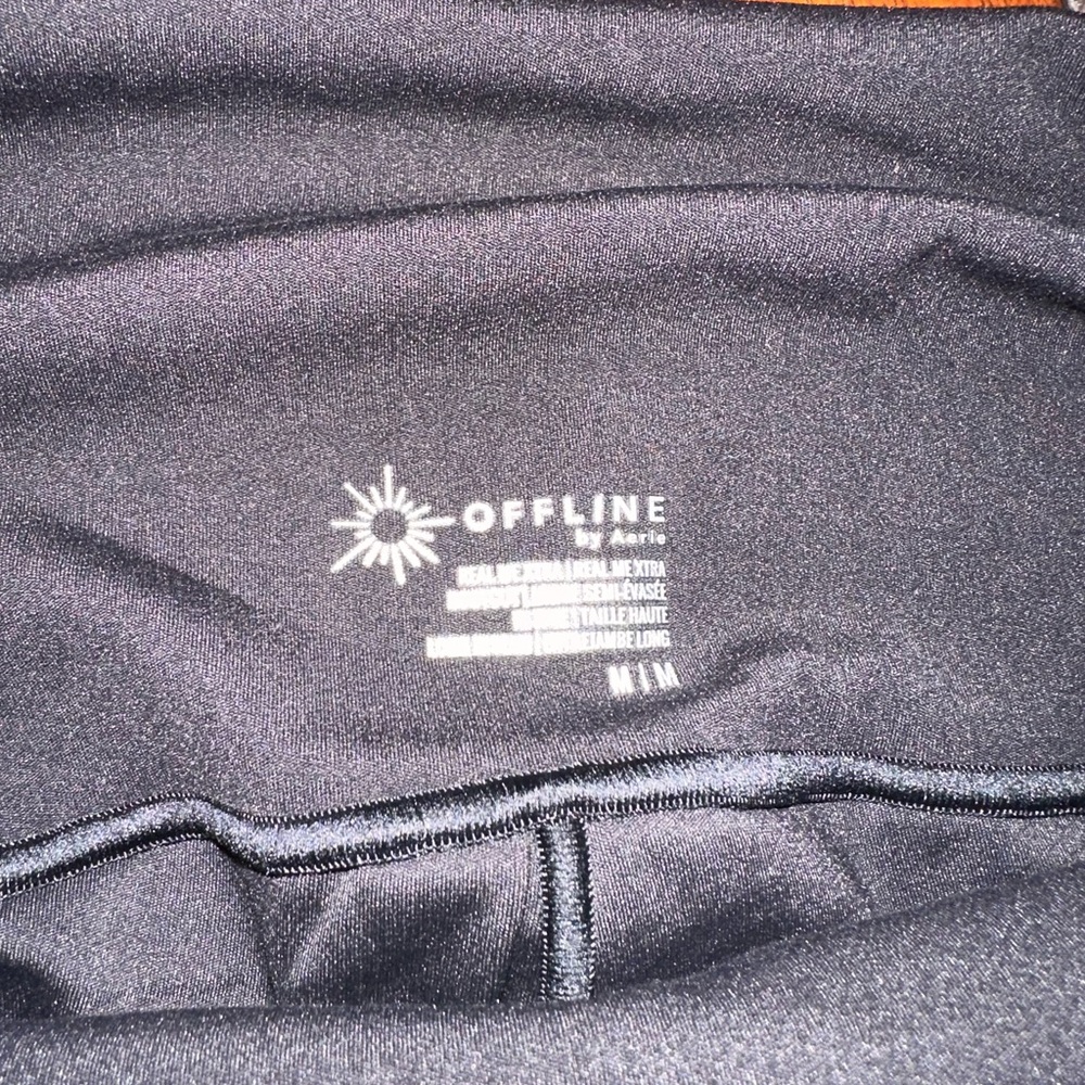 Women’s size medium aerie OFFLINE black flared fold over leggings. Worn once! - Picture 2 of 4